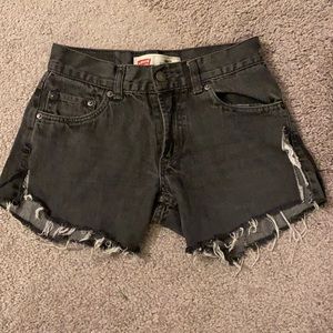 Levi black jean shorts